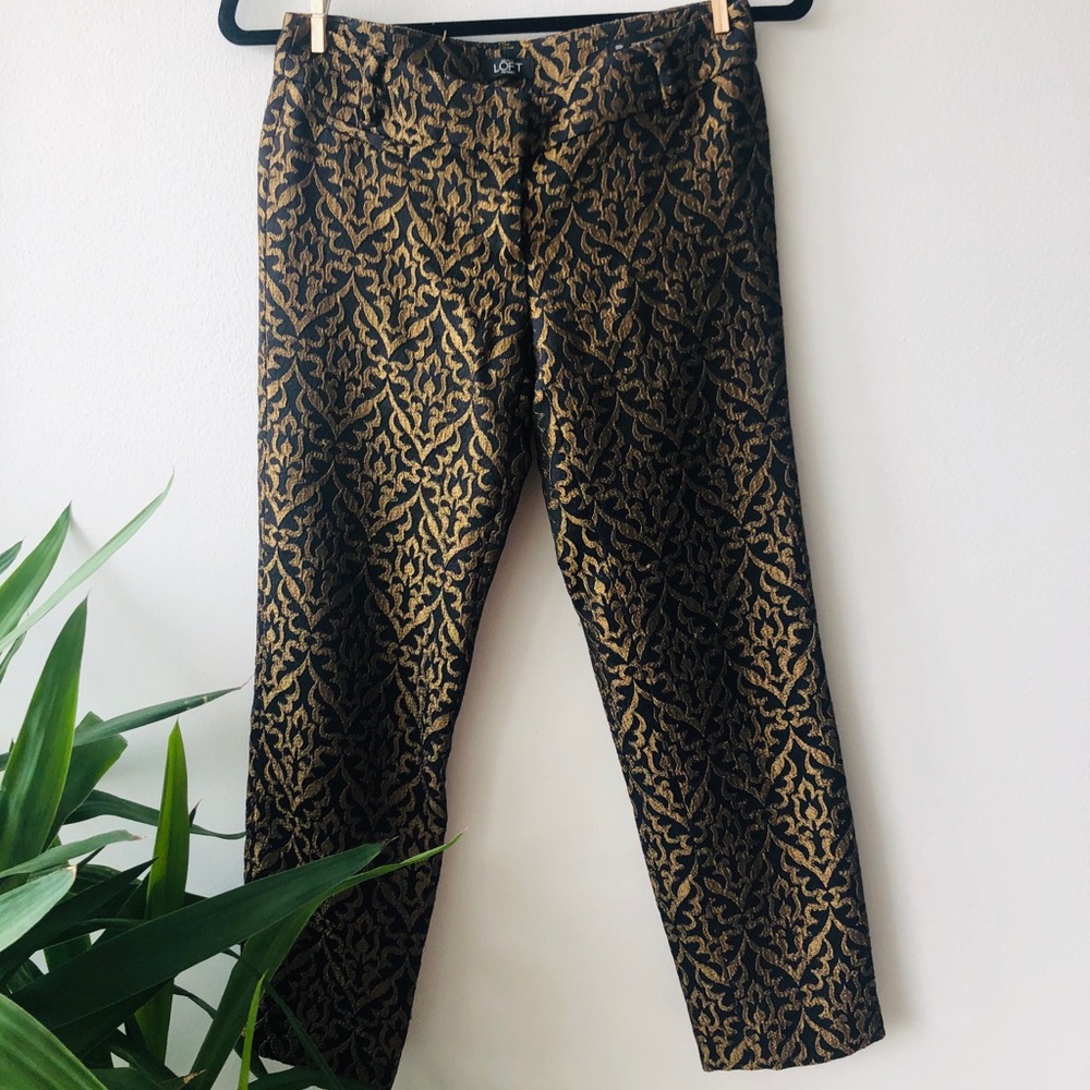 Holiday wear Ann Taylor jacquard lined trousers